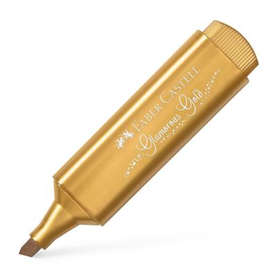 Sublinhador Metálico Dourado Glamoroso com Glitter Faber-Castell