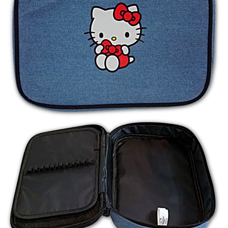 Estojo Grande Hello Kitty com Divisórias Interiores para Canetas