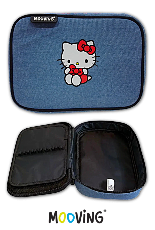 Estojo Grande Hello Kitty com Divisórias Interiores para Canetas