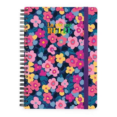 Caderno A4 em Espiral Pautado com Folha de Autocolantes Flores Legami