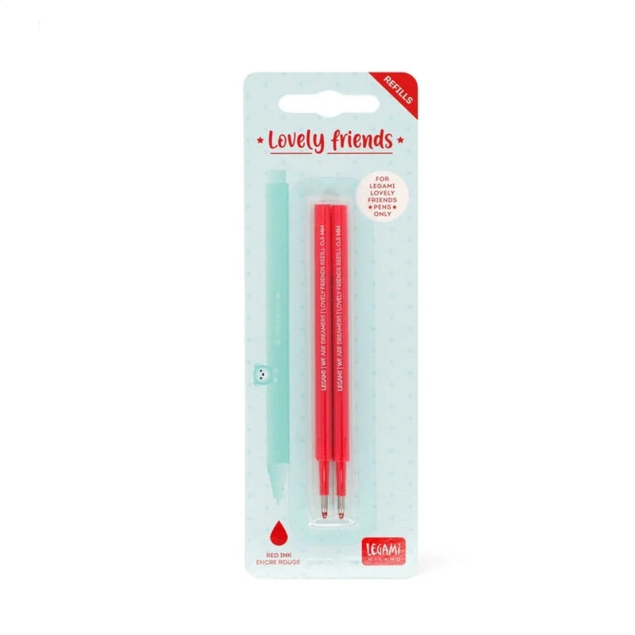 Kit 2 Recargas Vermelha Caneta Lovely Friends Legami