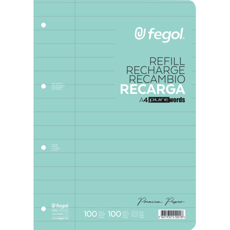 Recarga A4 para Capa 100 Folhas Pautadas