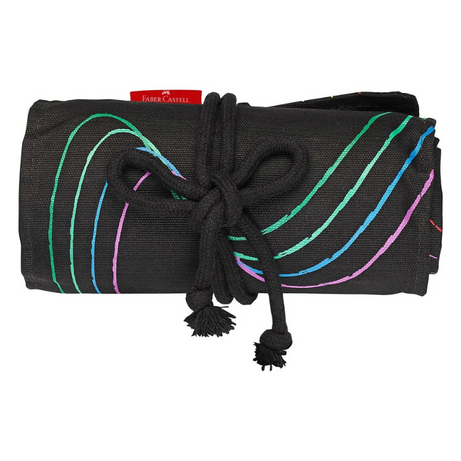 Estojo Black Edition Roll-up com 72 Lápis de Colorir Faber-Castell