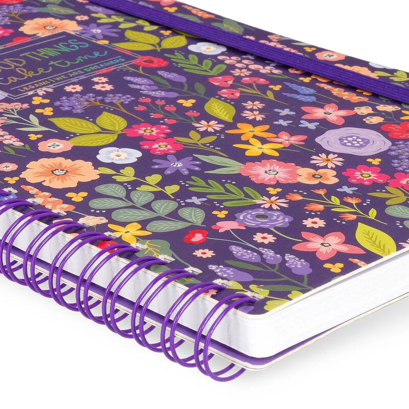 Caderno A5 Espiral Pautado Flores Legami