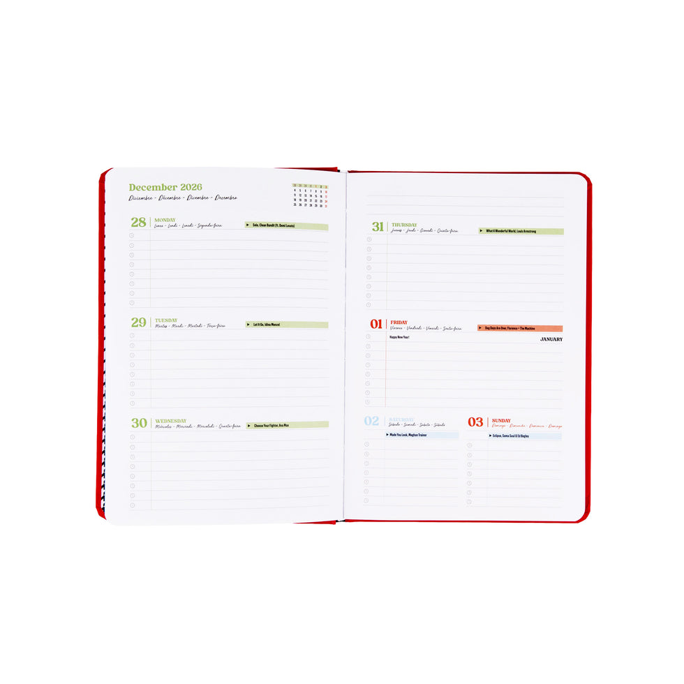 Agenda Semanal 2027 Multilingue Mr.Wonderful com Suporte para Telemóvel