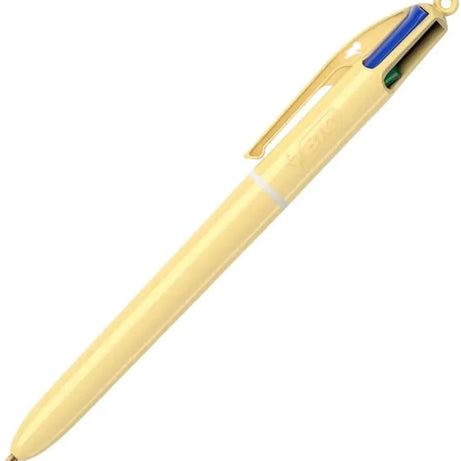 Caneta BIC com 4 Cores Amarelo Pastel