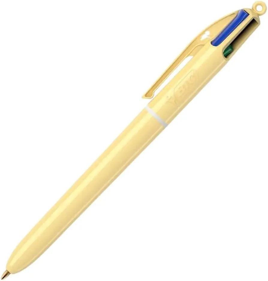 Caneta BIC com 4 Cores Amarelo Pastel