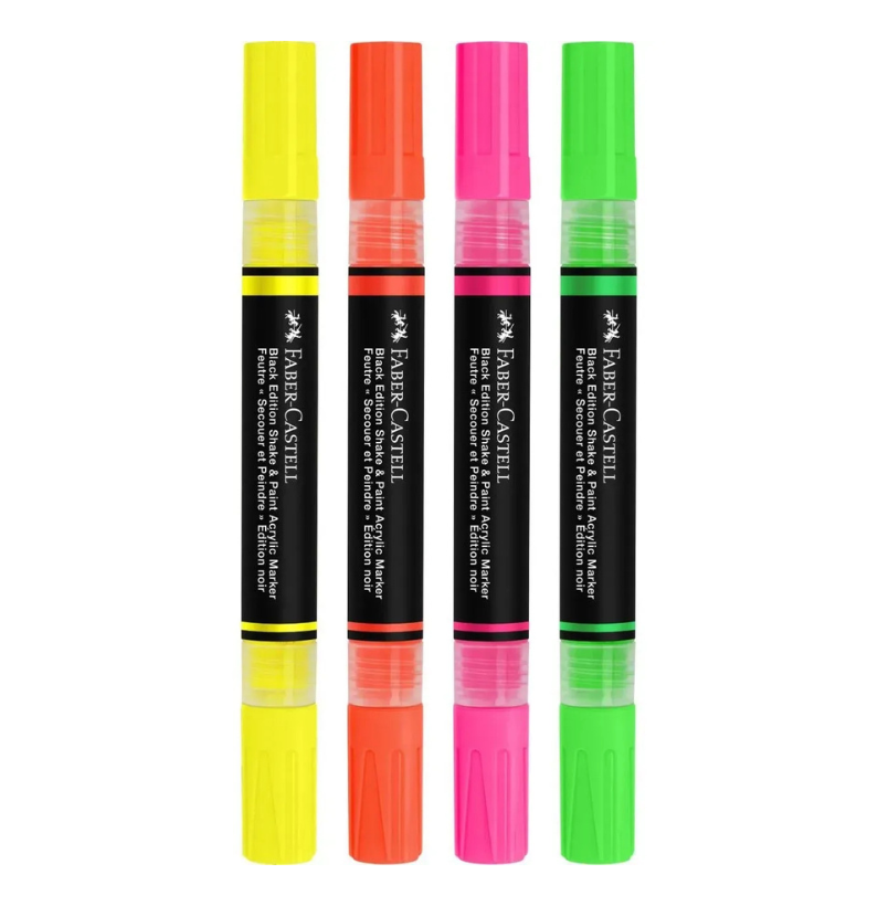Conjunto 4 Marcadores Acrílicos Black Edition Faber-Castell