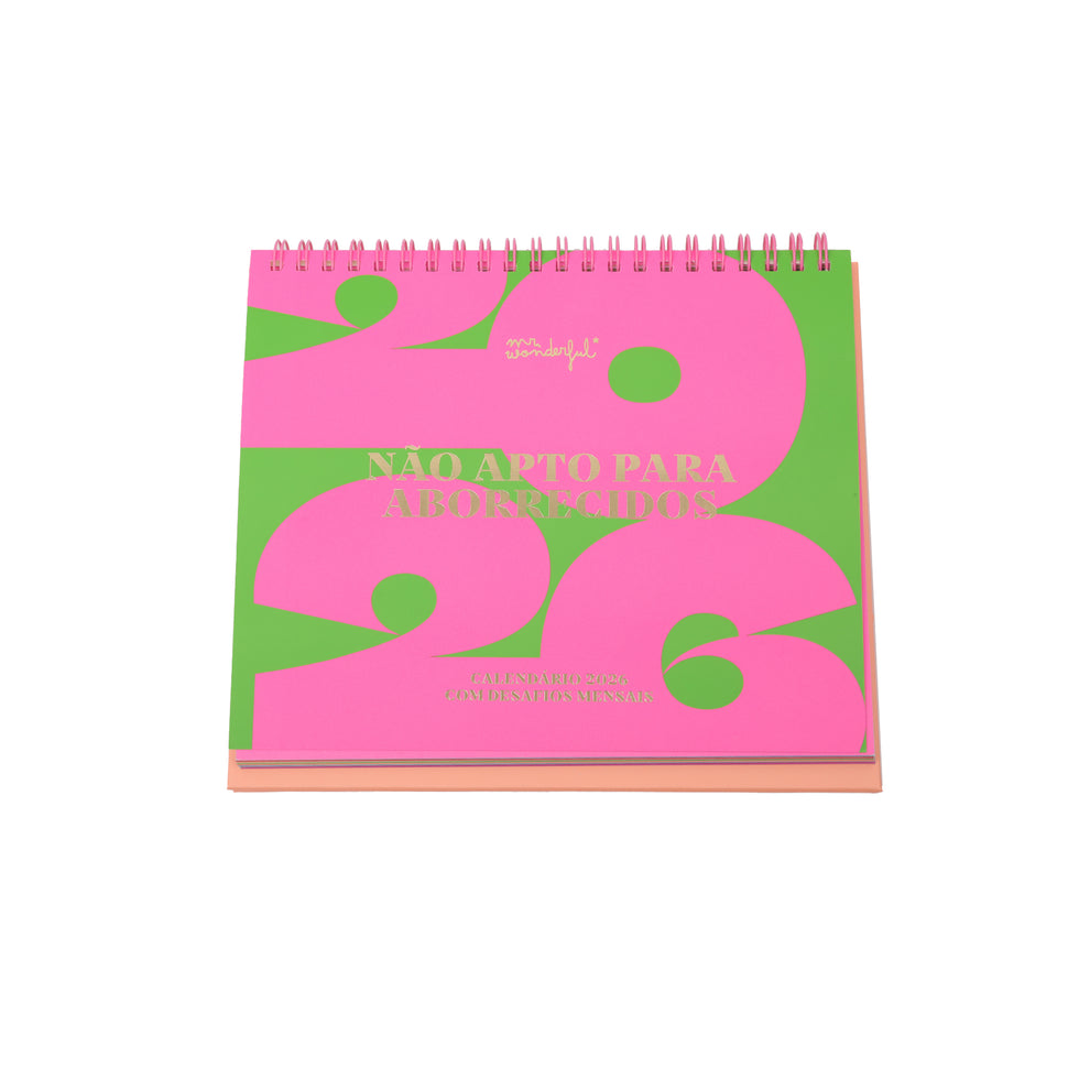 Calendário de Secretária Mr.Wonderful 2026 "Não Apto para Aborrecidos"