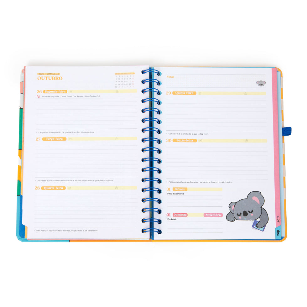 Agenda Semanal Mr.Wonderful 2026 - Planos Random - Com Caneta Exclusiva