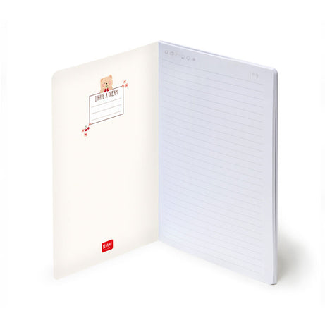 Caderno A5 Pautado Urso Legami