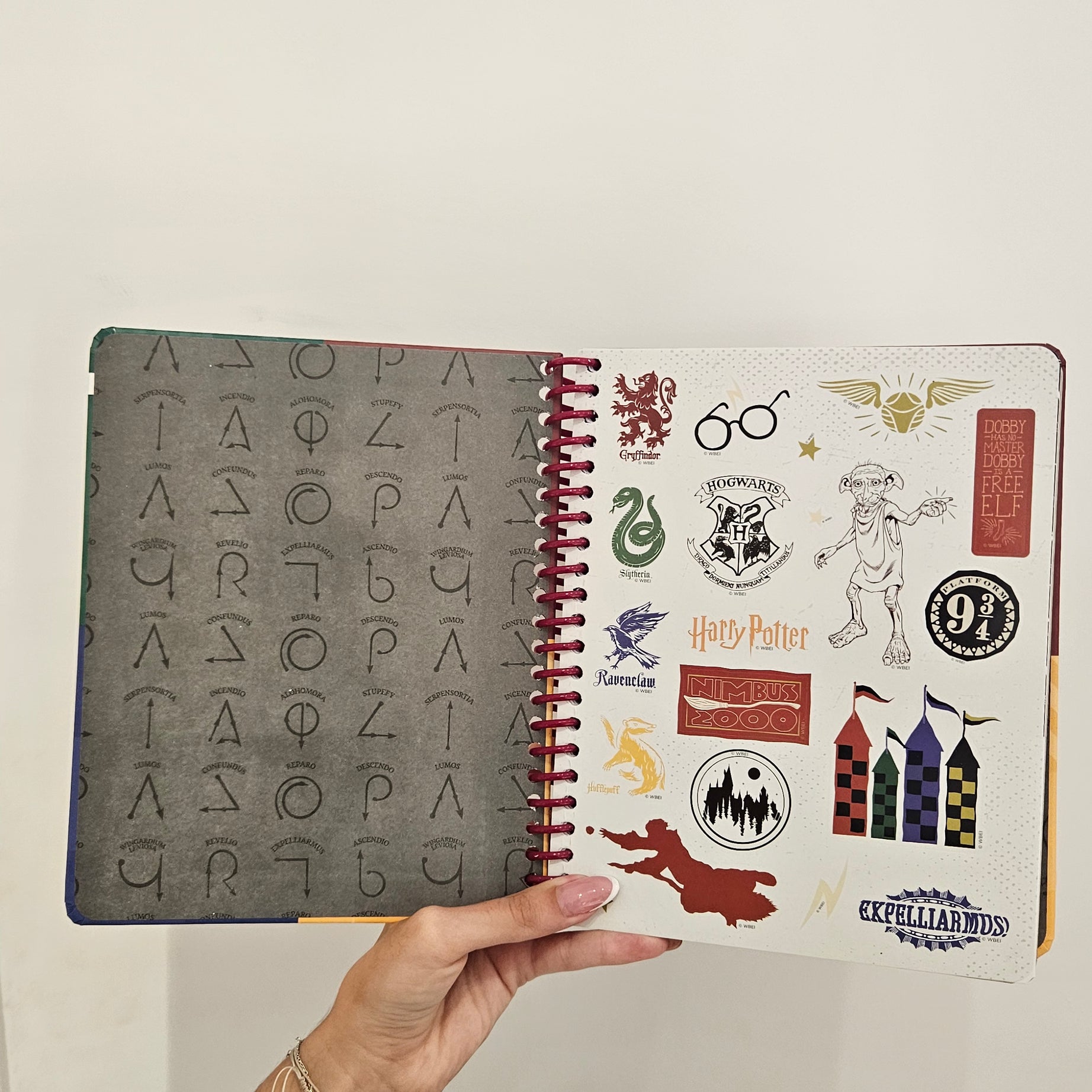 Caderno A5 em Espiral Quadriculado Harry Potter com Autocolantes e Envelope