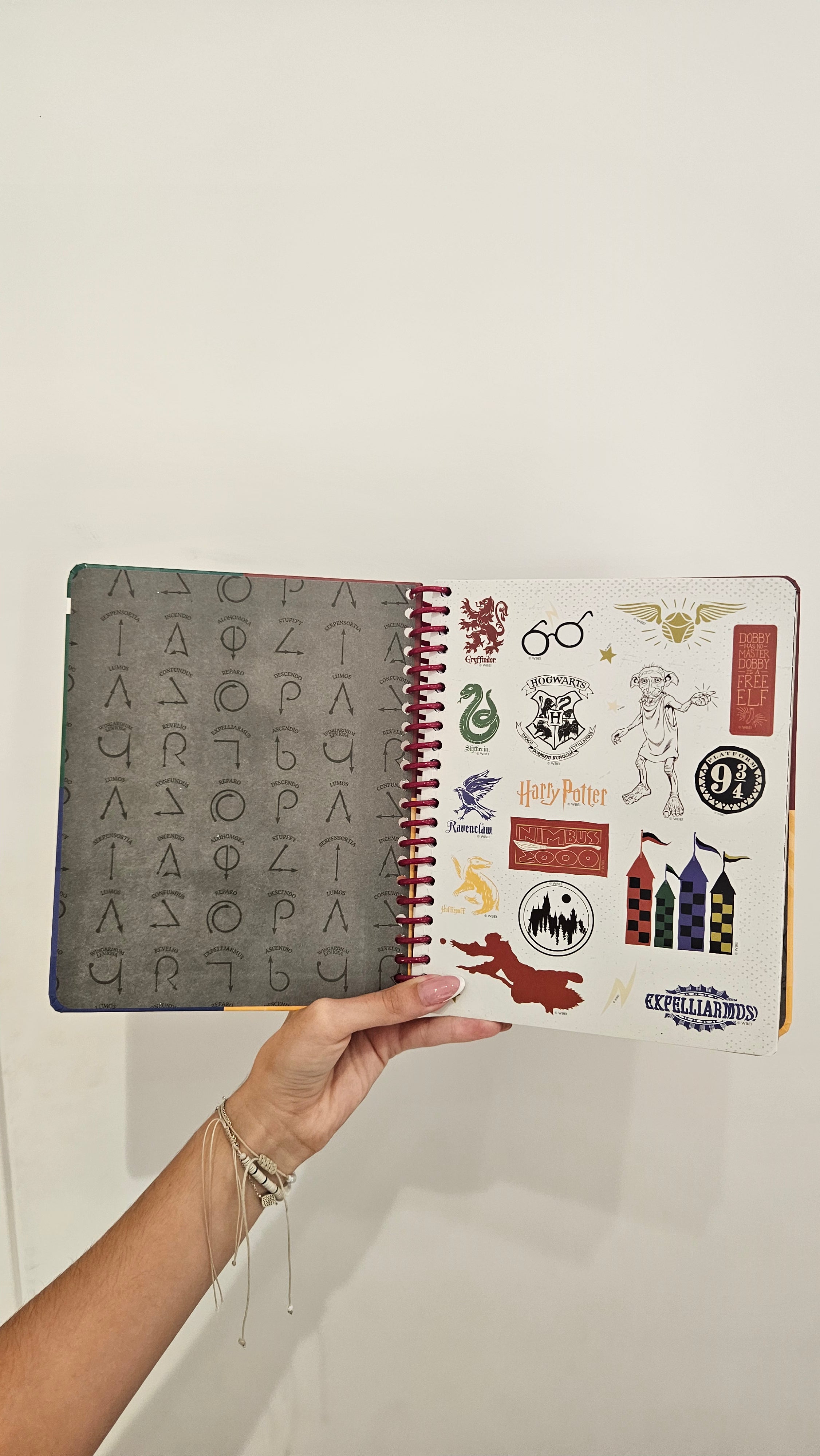 Caderno A5 em Espiral Quadriculado Harry Potter com Autocolantes e Envelope