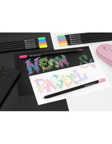 Conjunto 12 Lápis de Colorir Black Edição Cores Pastel/Neon Faber-Castell