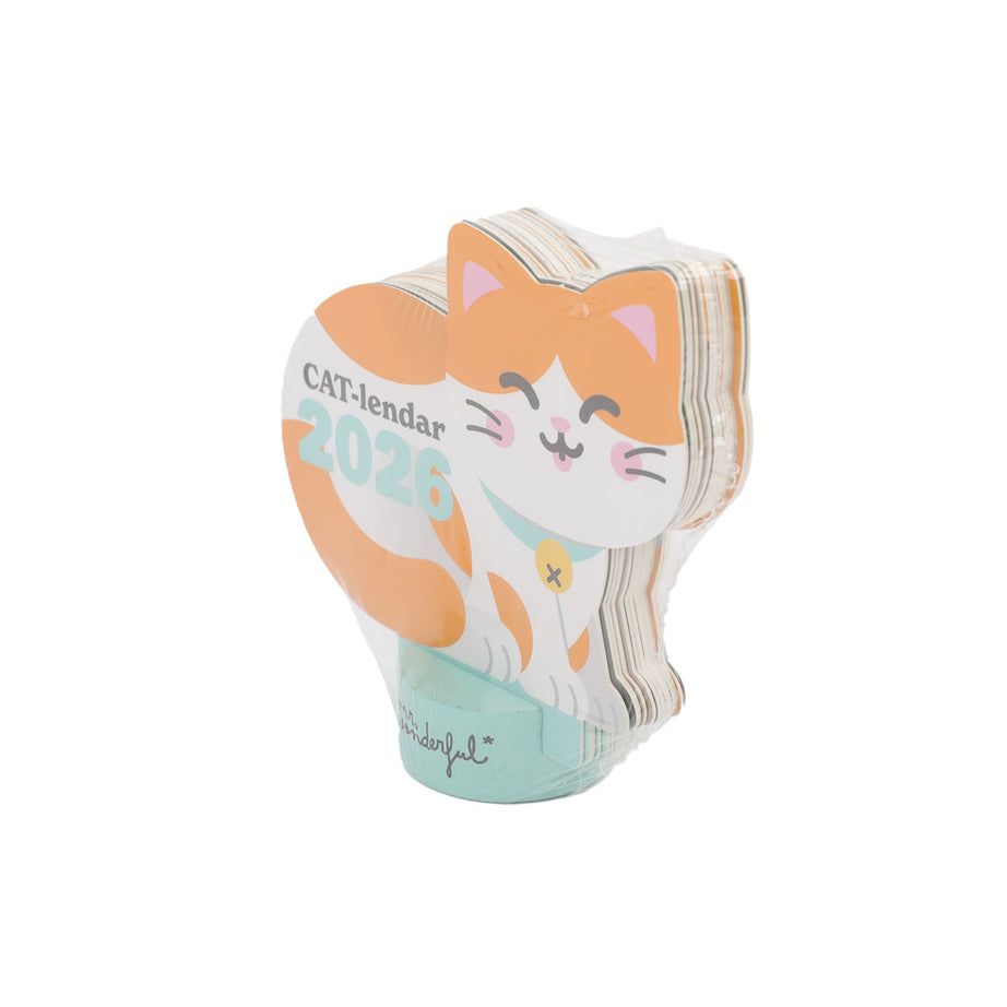 Calendário de Secretária Mr.Wonderful 2026 com base - MEOW-lendar