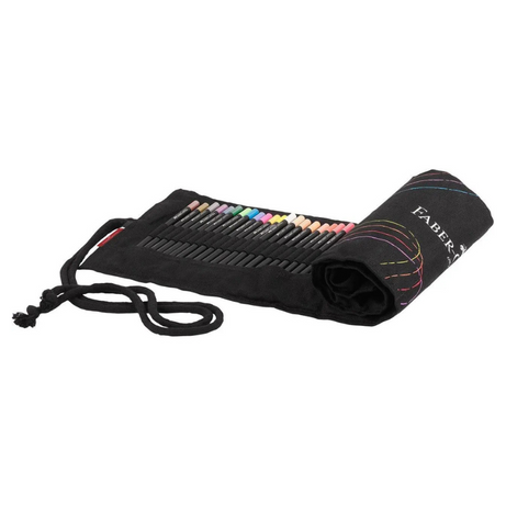Estojo Black Edition Roll-up com 72 Lápis de Colorir Faber-Castell
