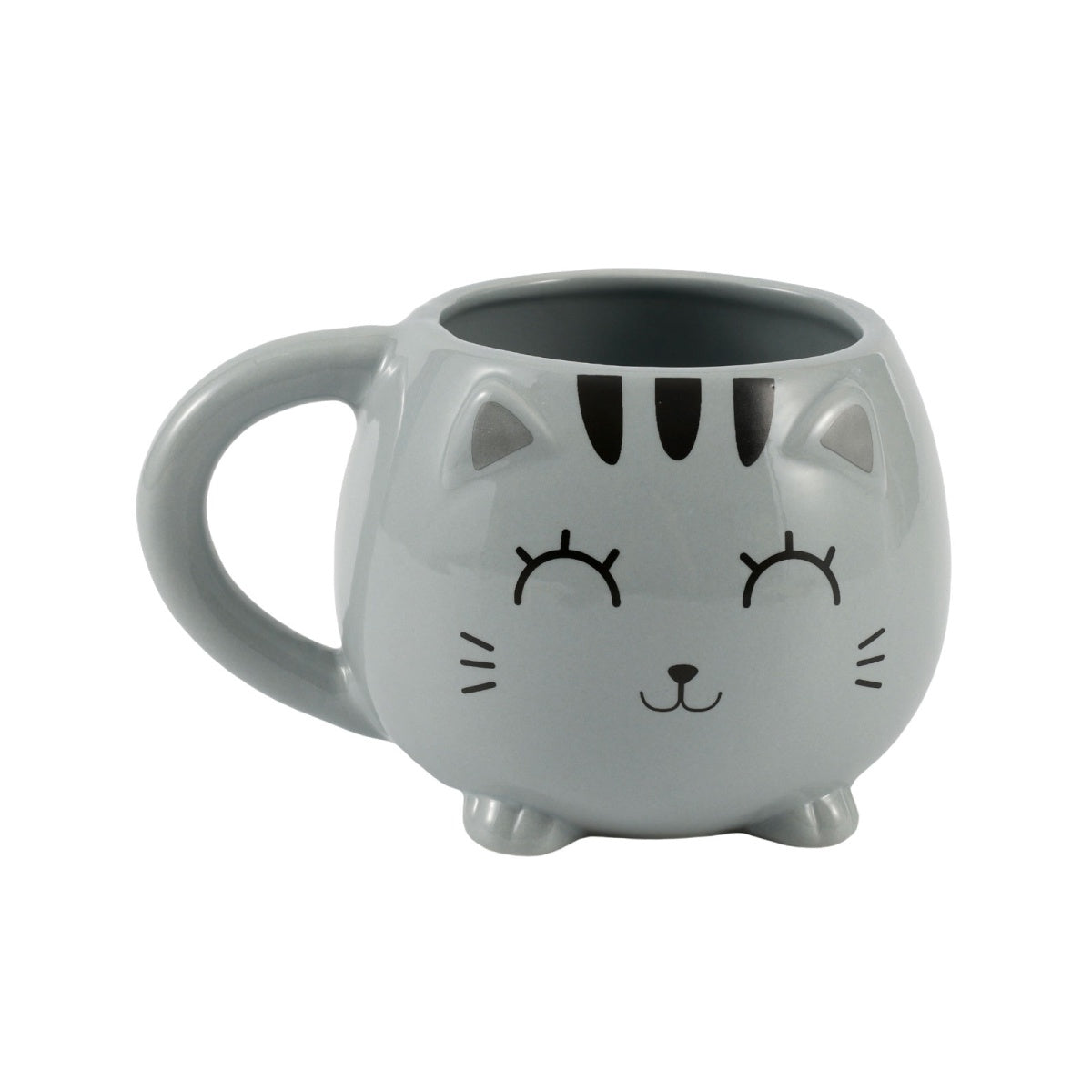 Caneca 3D Chunky Gato Cinza Itotal 410ml
