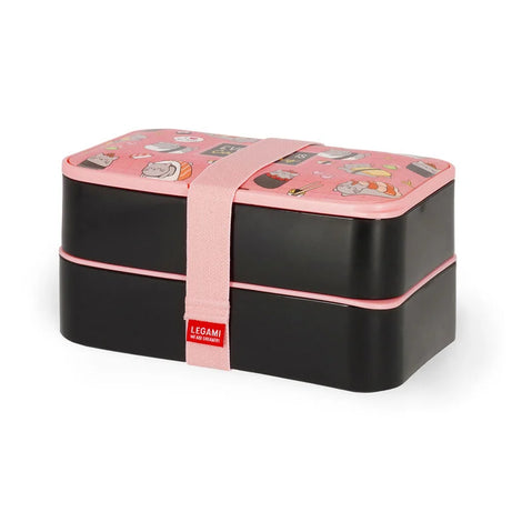 Caixa de Almoço com Divisórias e Talheres Sushi Cat Legami
