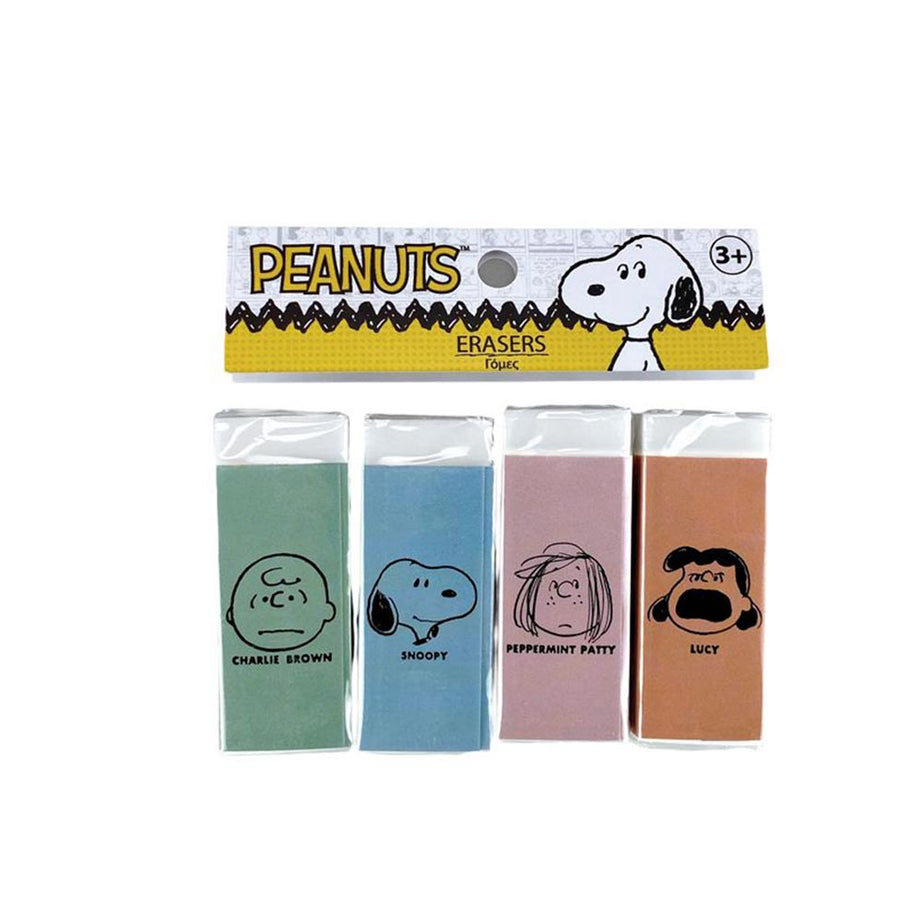 Conjunto 4 Borrachas Snoopy e Amigos