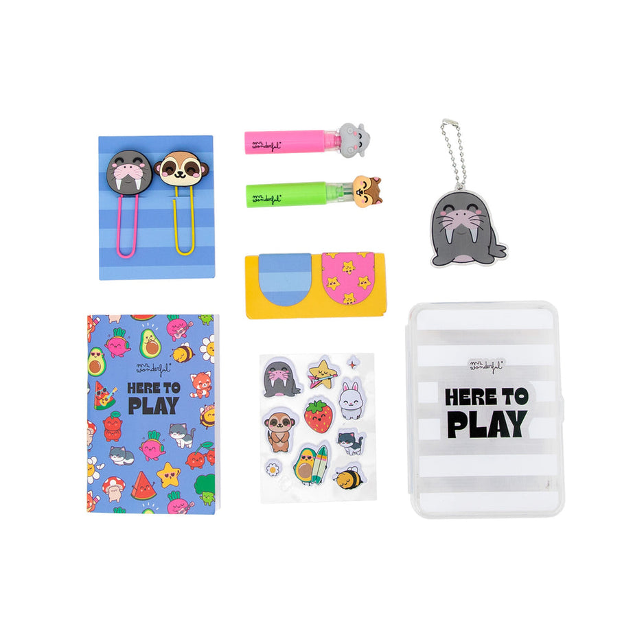Kit de Papelaria e para Decorar Agenda Mr.Wonderful "Here to Play"