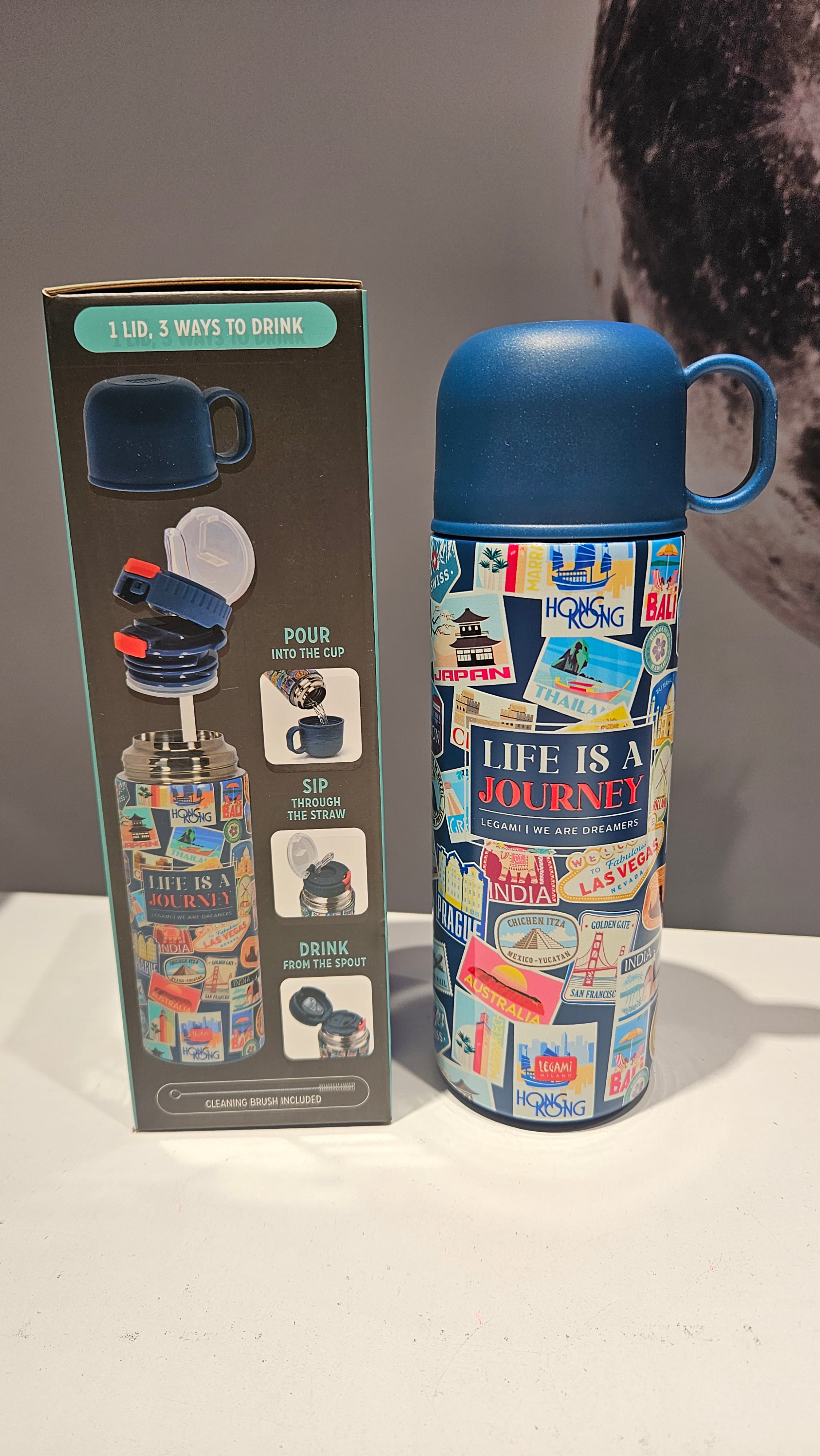 Garrafa Térmica com Copo Stickers Legami