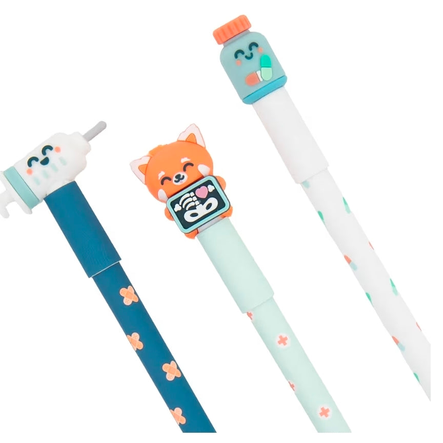 Conjunto 3 Canetas Apagáveis Tema Saúde Mr.Wonderful