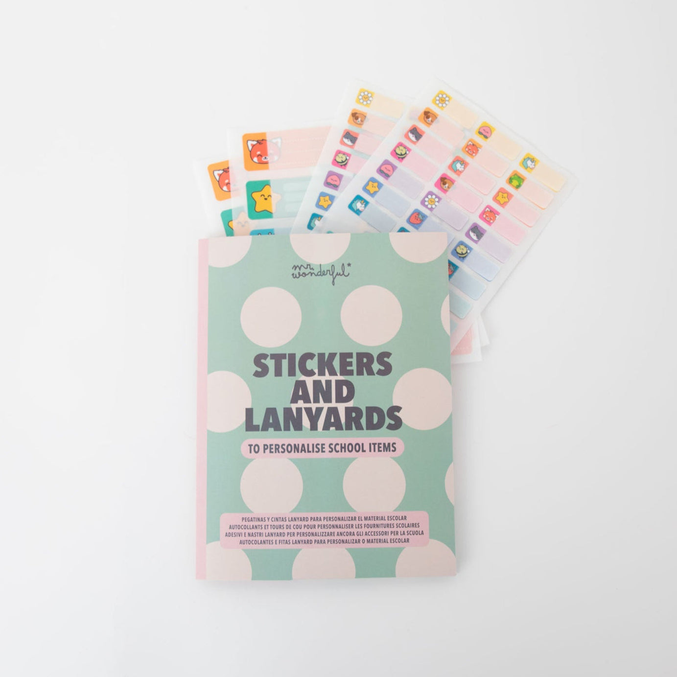 Conjunto de Autocolantes e Fitas para Identificação do Material Escolar Mr.Wonderful