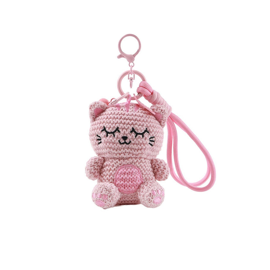 Porta Chaves Croché Gato Rosa Itotal