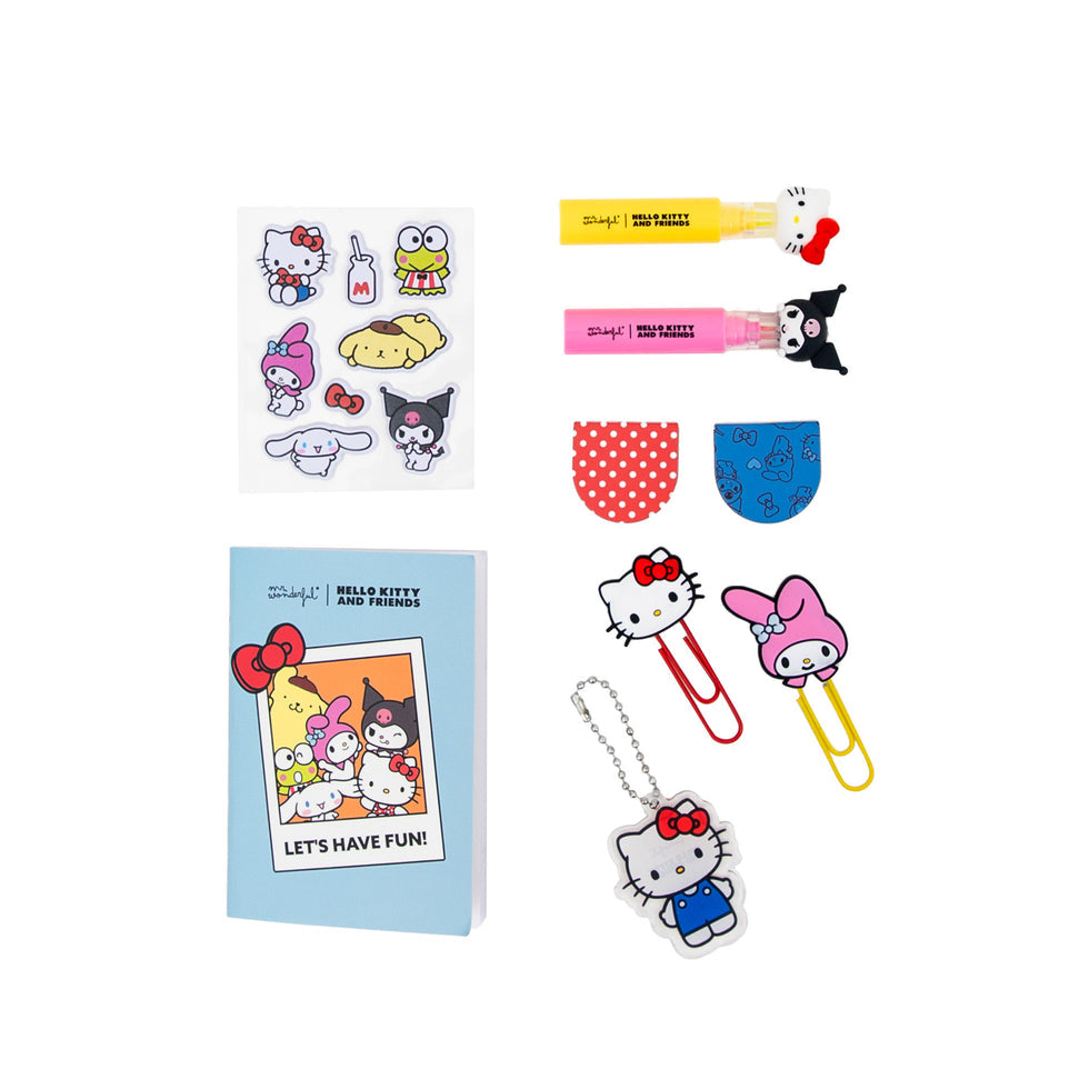 Kit de Papelaria e para Decorar  Agenda Mr.Wonderful Hello Kitty & Friends