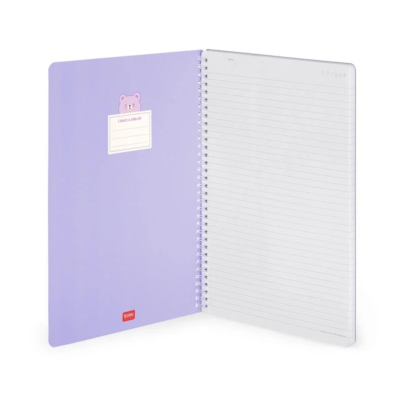 Caderno A4 Pautado Espiral Ursinho Legami