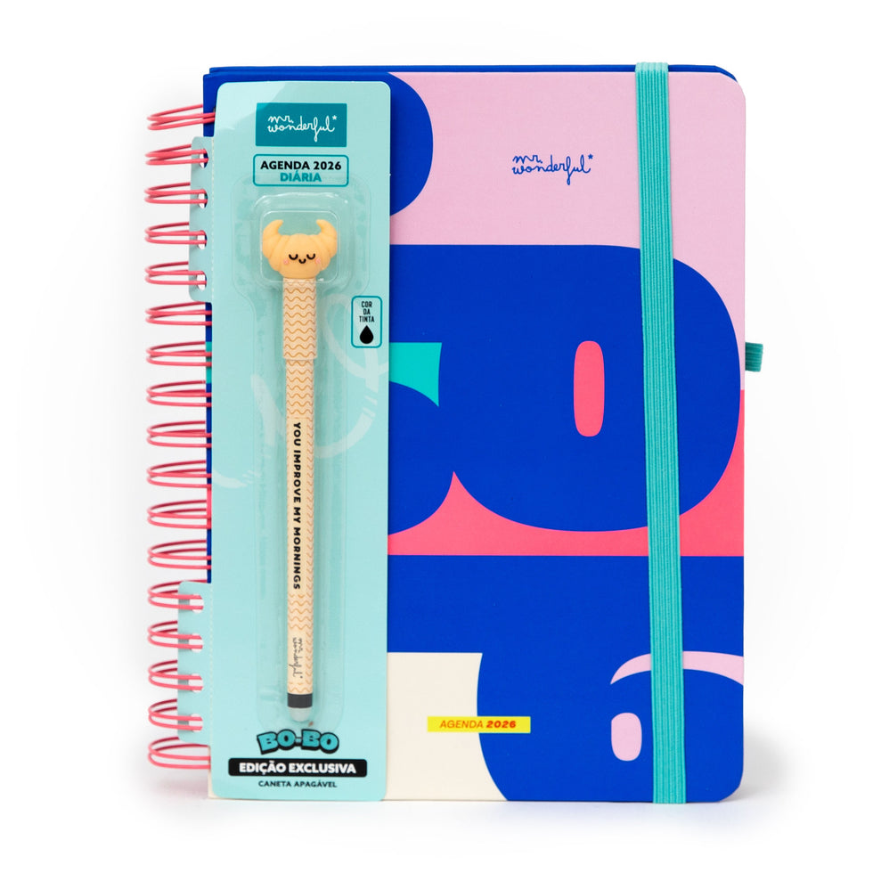 Agenda Diária Mr.Wonderful 2026 - Quando uma porta se fecha, abre-se esta agenda - Com Caneta Exclusiva