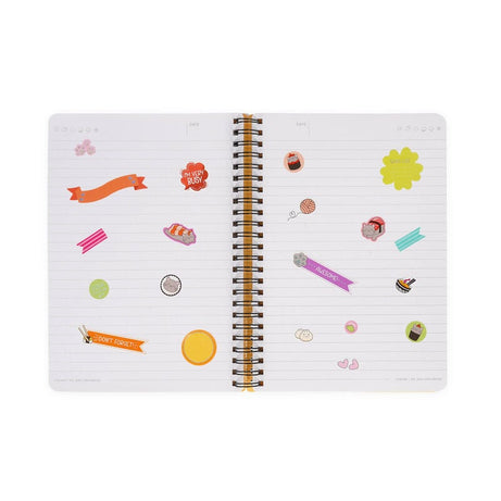Caderno A5 Espiral Pautado Sushi Cat Legami