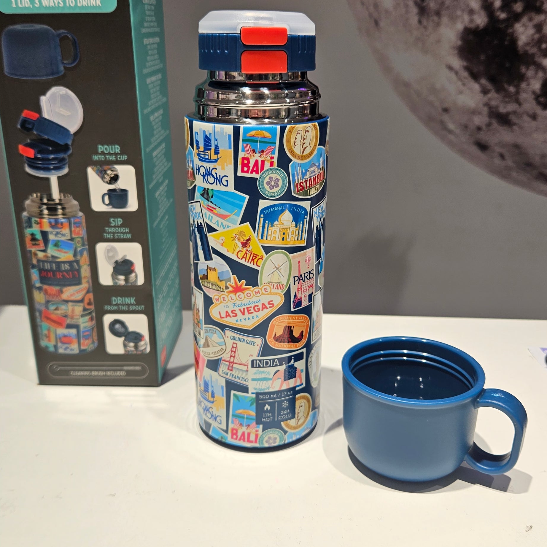 Garrafa Térmica com Copo Stickers Legami