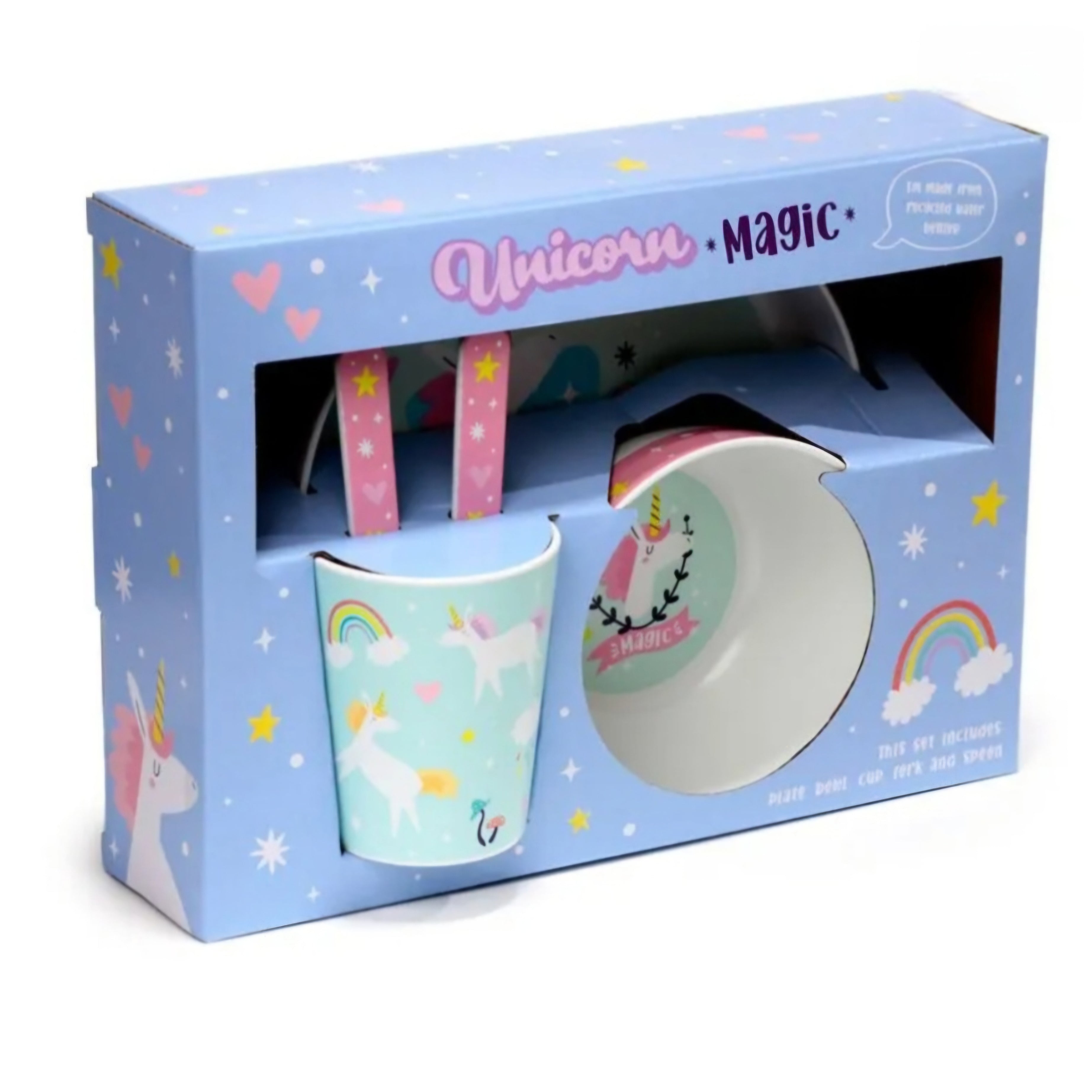 Conjunto de Refeição 5 Peças Unicórnios
