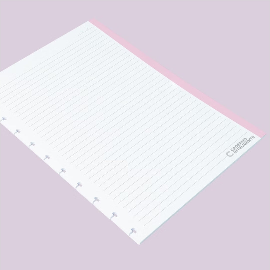 Recarga Folhas Grande Pautadas Coloridas Caderno Inteligente