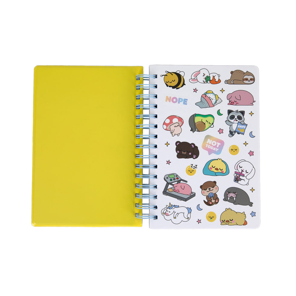 Caderno Squishy Liso Espiral A5 Guaxinim Lazy Mr.Wonderful