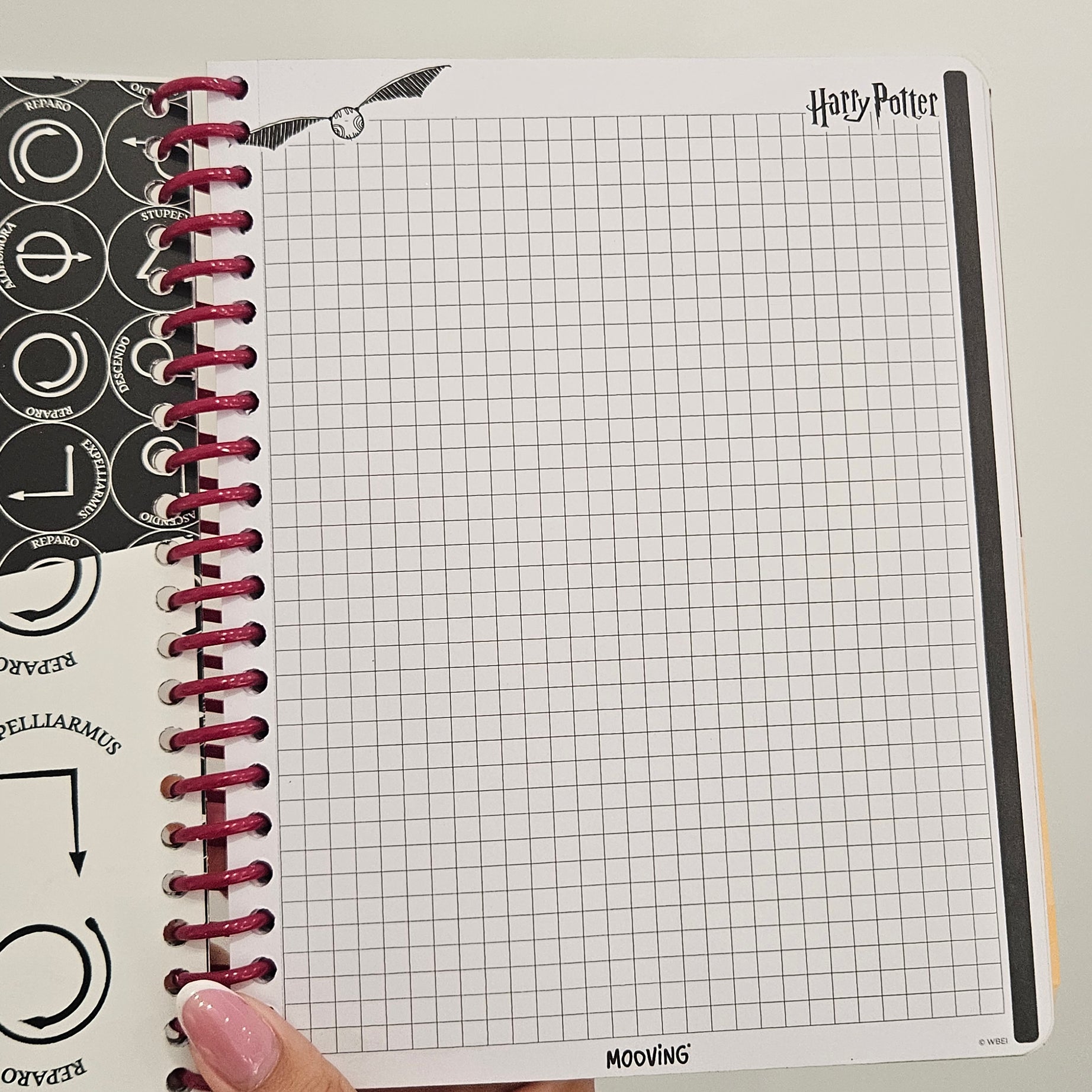 Caderno A5 em Espiral Quadriculado Harry Potter com Autocolantes e Envelope