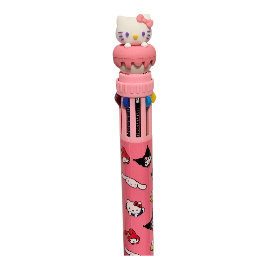 Caneta 10 cores Hello Kitty que Topo Roda