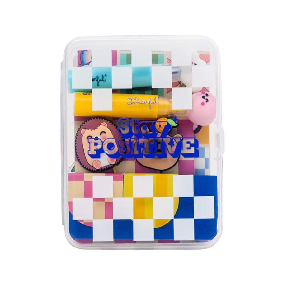 Kit de Papelaria e para Decorar Agenda Mr.Wonderful "Stay Positive"