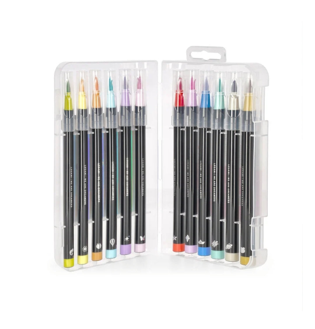 12 Brush Pens Cores Pastel Legami