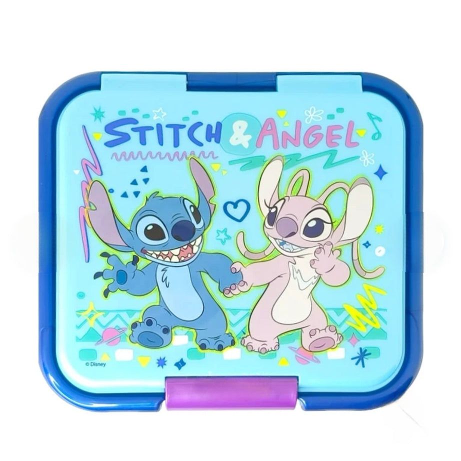 Caixa de Lanche com 3 Divisórias  Stitch e Angel