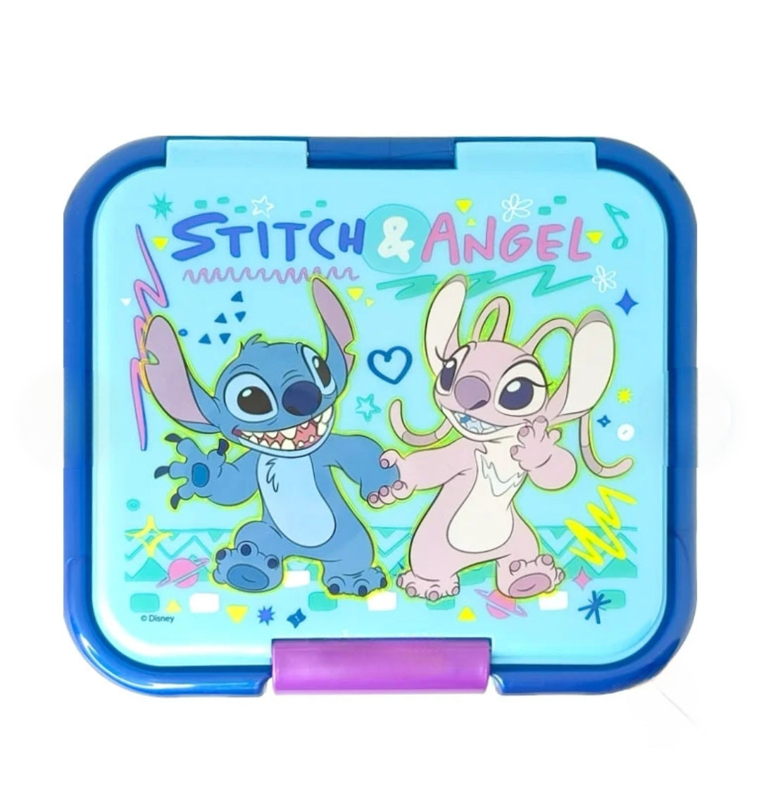 Caixa de Lanche com 3 Divisórias  Stitch e Angel