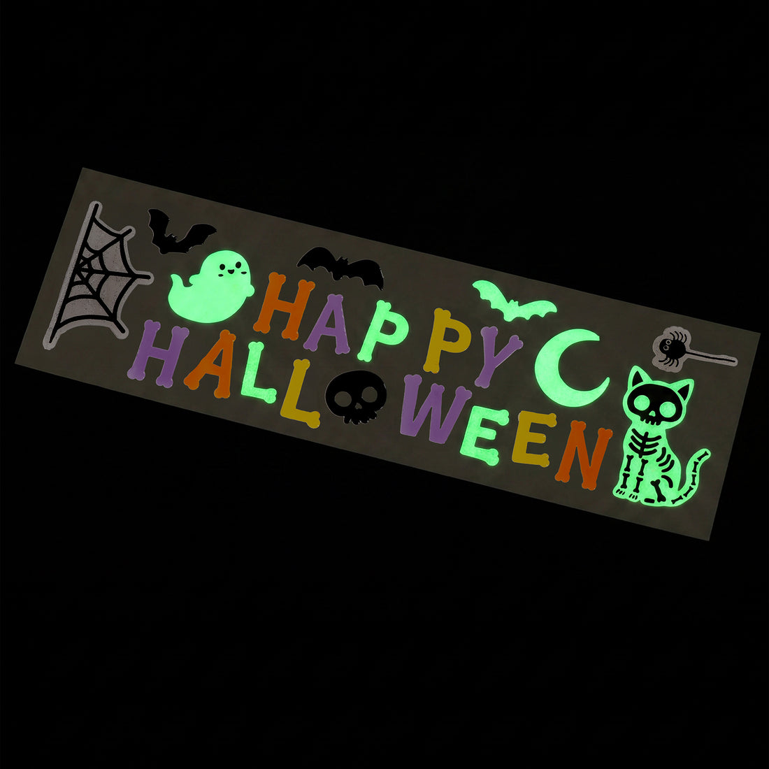 Brevemente - Autocolantes Reutilizáveis em Gel para Janelas  "Happy Halloween" Brilham no Escuro (29 Peças) Legami