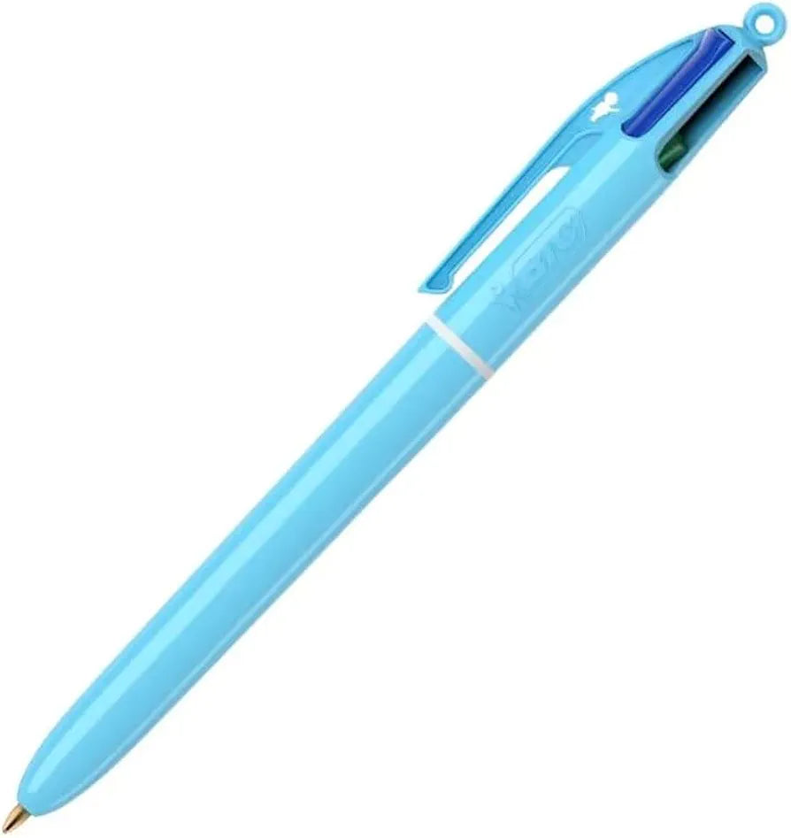 Caneta BIC com 4 Cores Azul Pastel