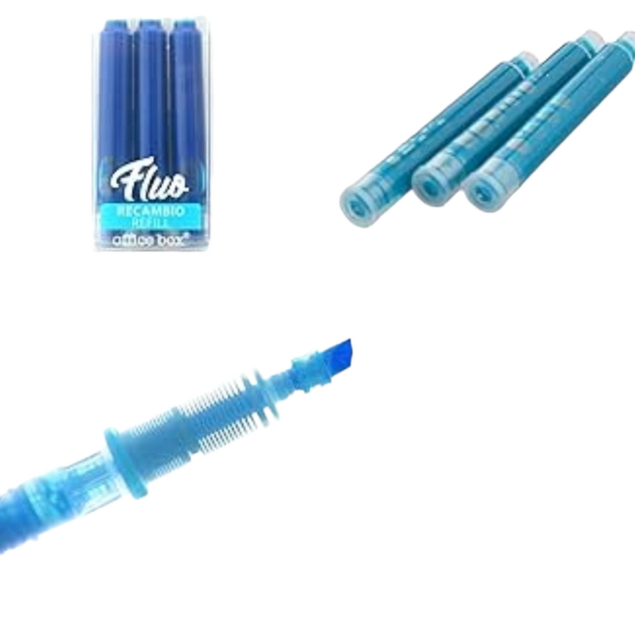 Sublinhador Recarregável Azul Office Box