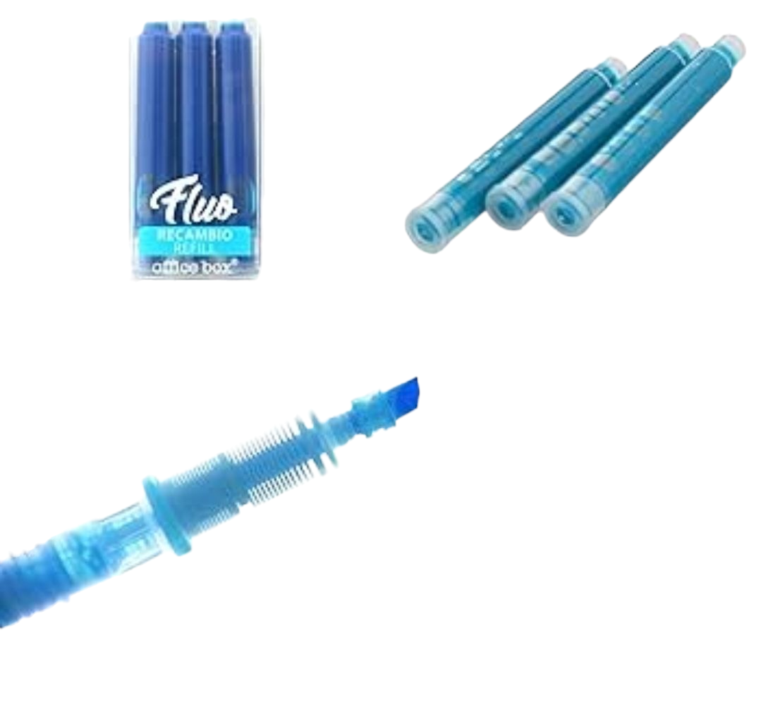 Sublinhador Recarregável Azul Office Box