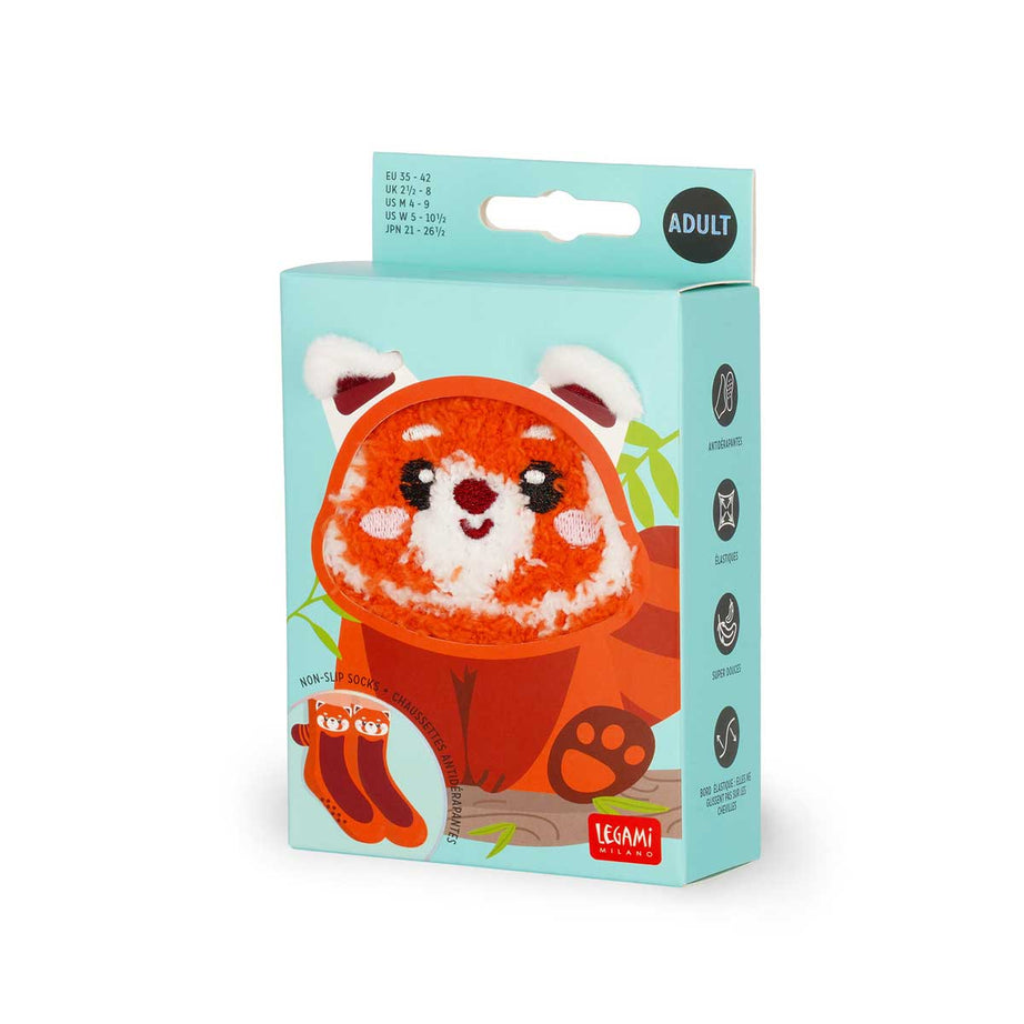 Meias Antiderrapante 3D Panda Vermelho Tamanho 35-42 Legami