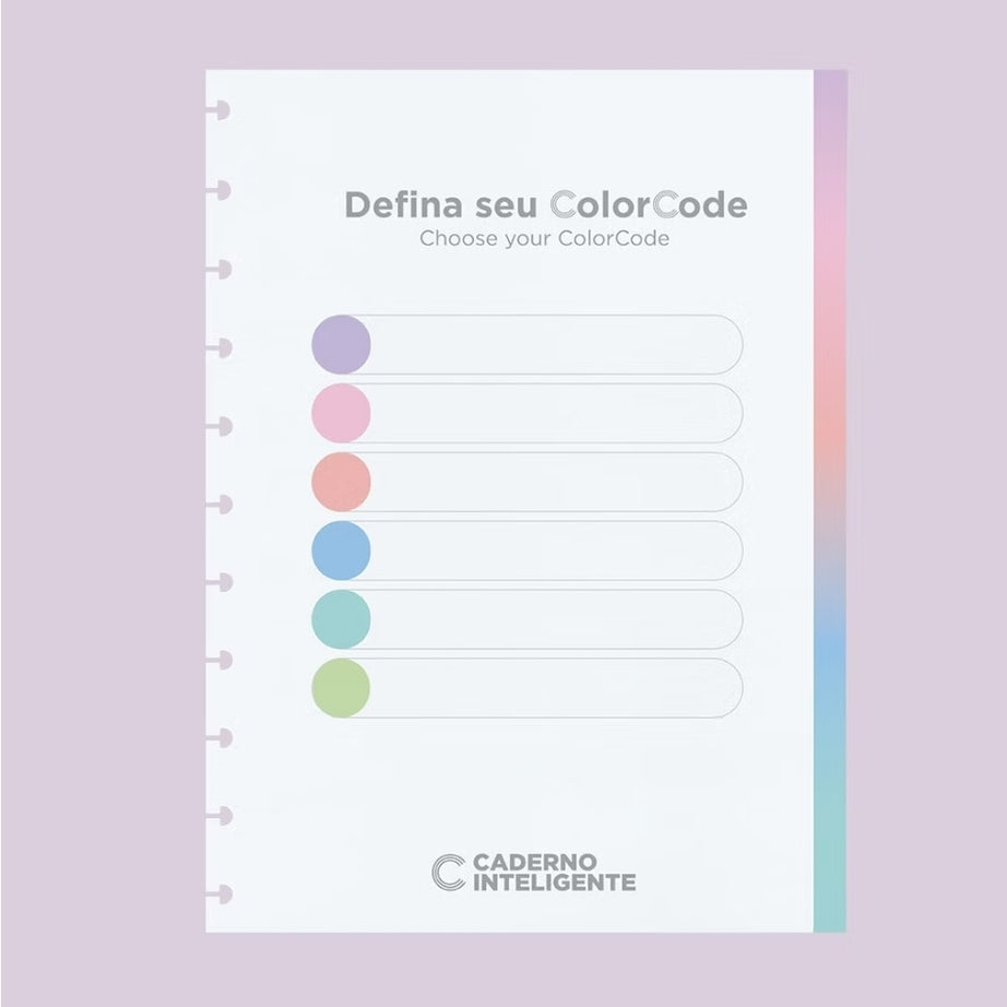 Recarga Folhas Grande Pautadas Coloridas Caderno Inteligente