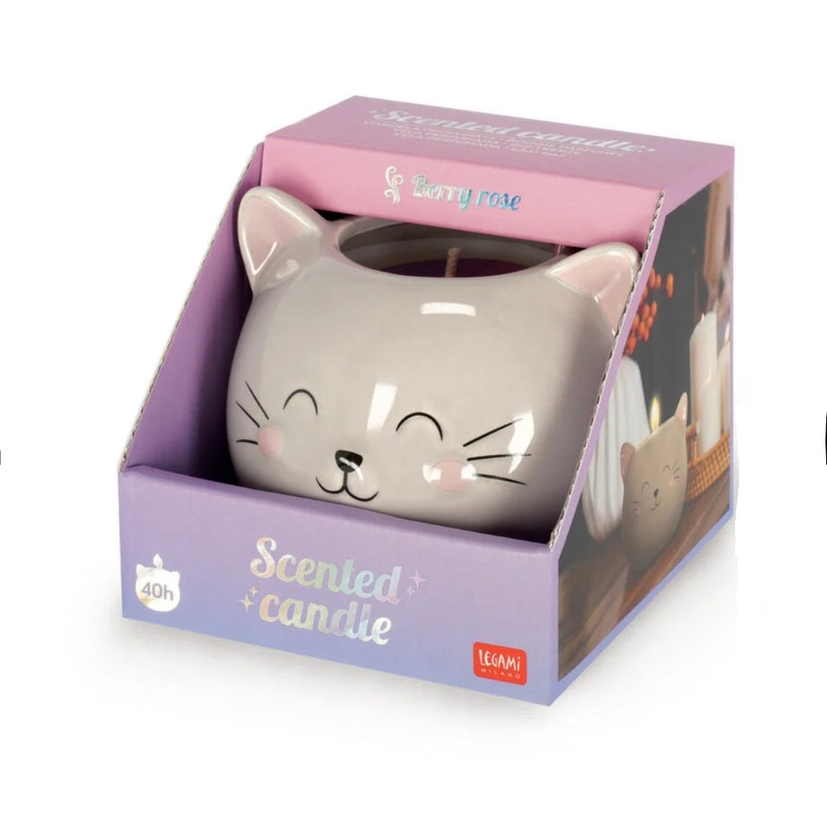 Vela Gato Legami Aroma Bagas Rosa