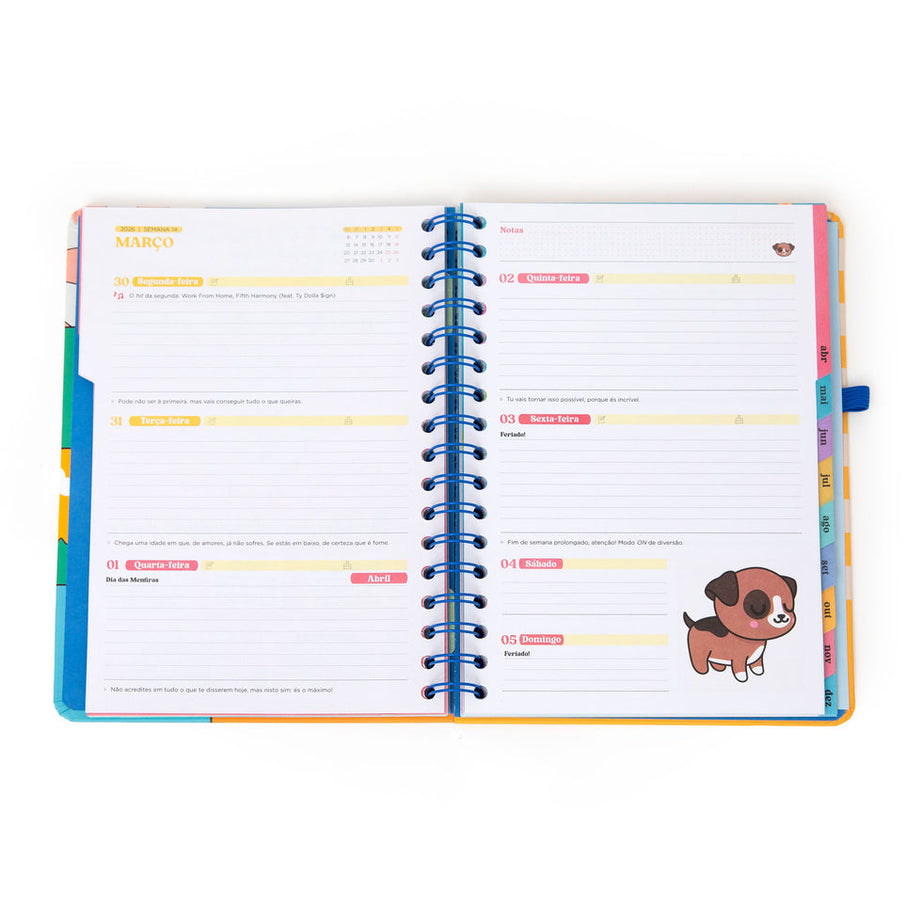 Agenda Semanal Mr.Wonderful 2026 - Planos Random - Com Caneta Exclusiva